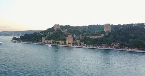 Rumeli Castle Drone view Stock Footage 118613750