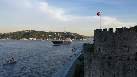 Rumeli Castle Drone view Stock Footage 118616989