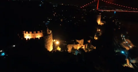 Rumeli Hisar castle Stock Footage 74582229
