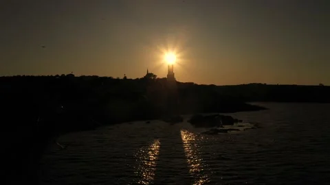 Rumeli lighthouse in Istanbul Stock Footage 148556482