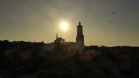 Rumeli lighthouse in Istanbul Stock Footage 148564144