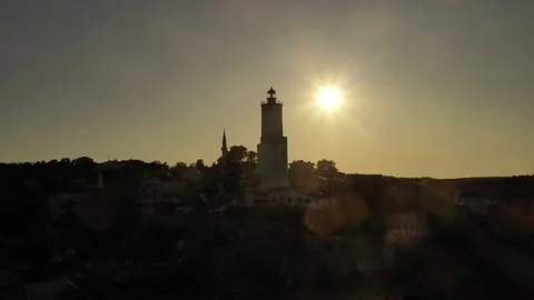 Rumeli lighthouse in Istanbul Stock Footage 148565160