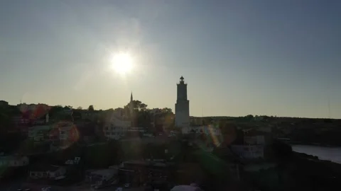 Rumeli lighthouse in Istanbul Stock Footage 148565340