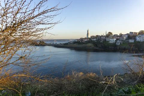 Rumeli lighthouse view through the grass Stock Photos