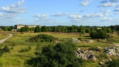 Rummu quarry prisson under construction Stock Photos