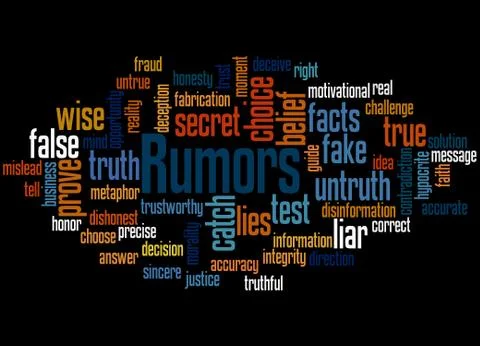Rumors, word cloud concept Illustrazione stock