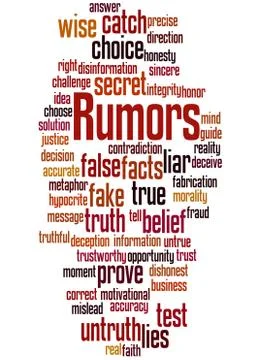 Rumors, word cloud concept Illustrazione stock