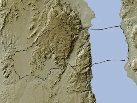 Rumphi, Malawi. Elevation map colored in wiki style with lakes and rivers 스톡 일러스트