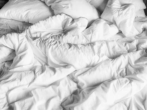 Rumpled Sheets And Pillows Stock Photos
