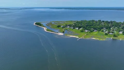 Rumstick Point aerial view, Barrington, RI, USA 動画素材 339204953