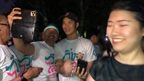 Run Against Dictatorship (วิ่งไล่ลุง) Video stock 122715646