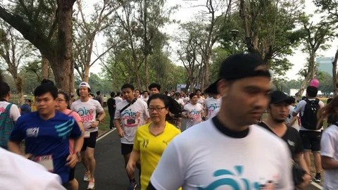 Run Against Dictatorship (วิ่งไล่ลุง) Video stock 122717064