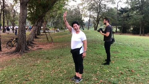 Run Against Dictatorship (วิ่งไล่ลุง) Video stock 122717092