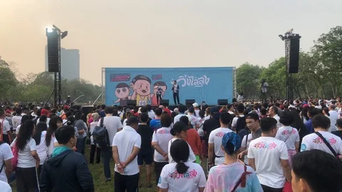 Run Against Dictatorship (วิ่งไล่ลุง) Video stock 122719726