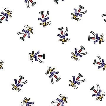 Run and jump vector seamless pattern 스톡 일러스트