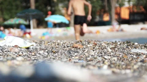 Run on beach Stock Footage 25416086