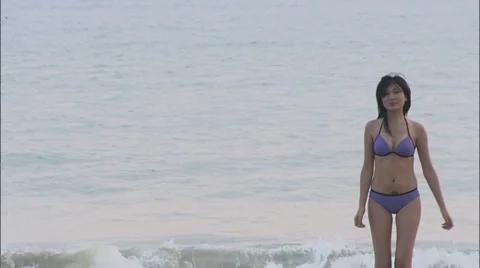 Run on beach Stock Footage 30477332