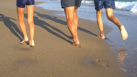 Run On The Beach Stock Footage 96722714