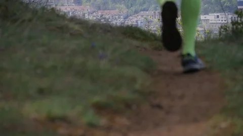Run In The Beatiful Forest In Slow Motion Stock Footage 79096585