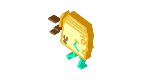 Run cardboard box character isometric icon animation Stock Footage 327290570
