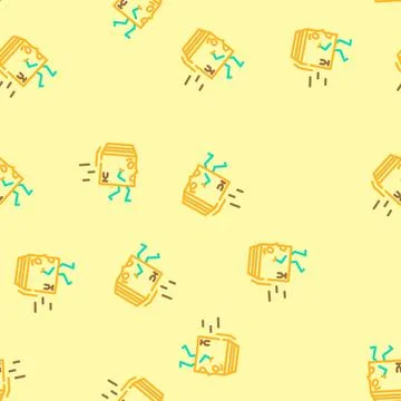 Run cardboard box character vector seamless pattern 스톡 일러스트