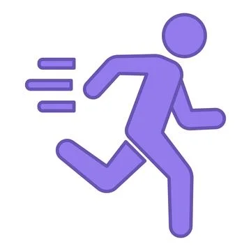 Run Colored Icon. Running Man Vector Icon. Fast Running Man, Rush. Athletic.. Stock Illustration