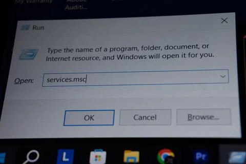 Run command on Windows 10 Pro OS. Baku, Azerbaijan. 29.11.2025. 스톡 사진
