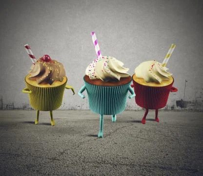 Run cupcake Stock Photos