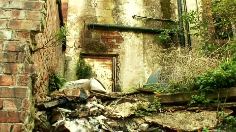 Run down derelict housing 3 Stock Footage 606960