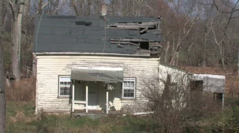 Run Down House in the Woods Stock Footage 280687
