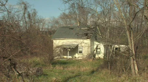 Run Down House in the Woods Stock Footage 280690