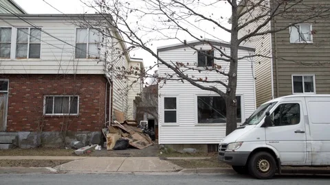 Run Down Residential House Stock Footage 91141068