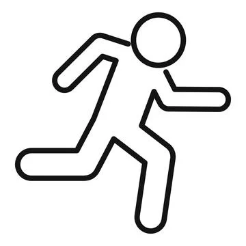 Run effort icon outline vector. Business work 스톡 일러스트