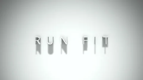 Run fit 3D title animation with shadows on a white background 動画素材 297382148