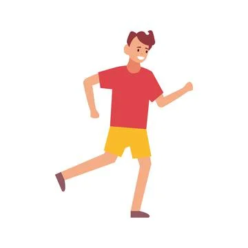 Run. Flat style, vector illustration isolated on white background Stock Illustration