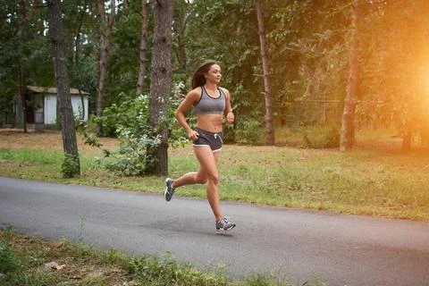 Run in the forest Stock Photos