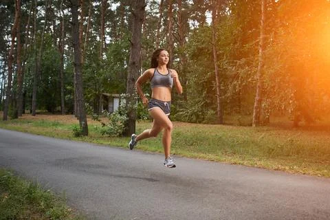Run in the forest Stock Photos
