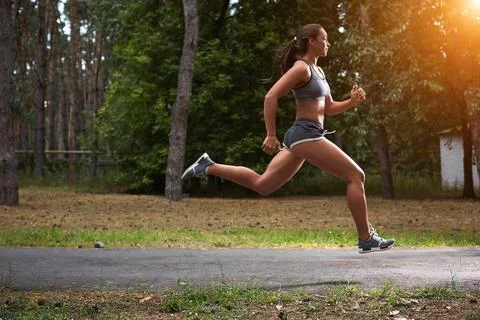 Run in the forest Stock Photos