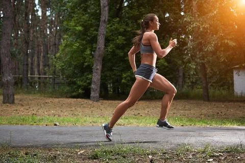 Run in the forest Stock Photos