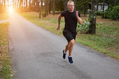 Run in the forest Stock Photos