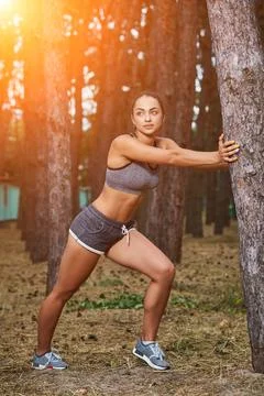 Run in the forest Stock Photos