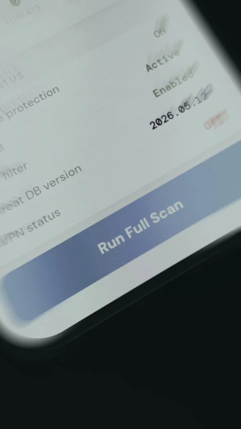 Run Full Scan option selected to check for all types of malware Stock Footage 335459189