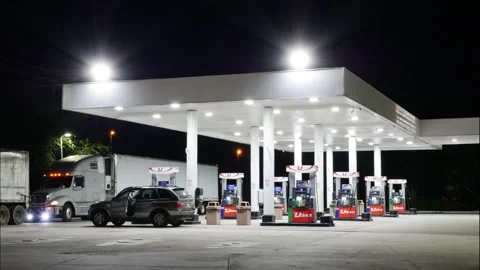 On the Run Gas Station Time Lapse Stock Footage 205934730