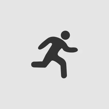 Run icon flat Stock Illustration