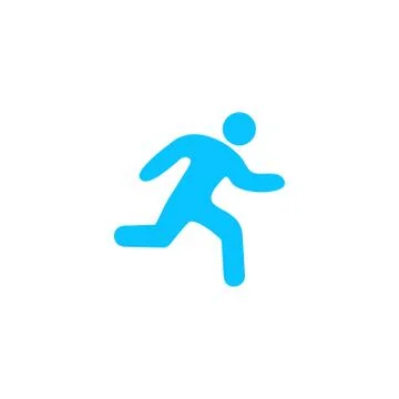 Run icon flat Stock Illustration