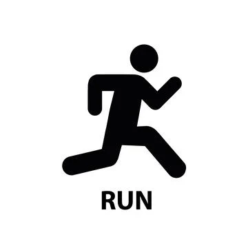 Run icon. Run symbol. Flat design. Stock Stock Illustration