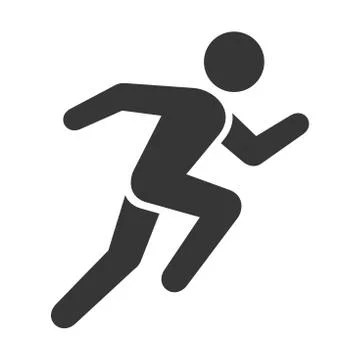 Run Icon. Running Man on White Background. Vector Stock Illustration