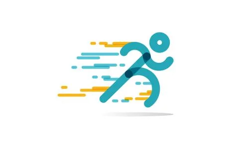 Run Icon Vector. running man in motion. symbol of run isolated on a white bac Stock Illustration