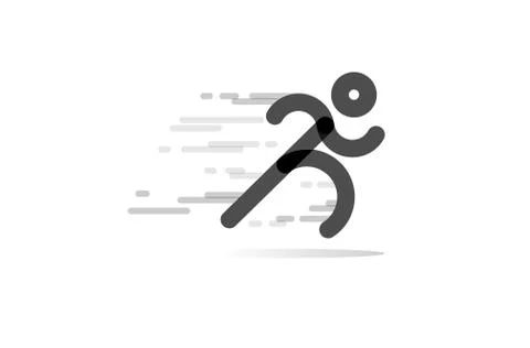 Run Icon Vector. running man in motion. symbol of run isolated on a white bac Stock Illustration