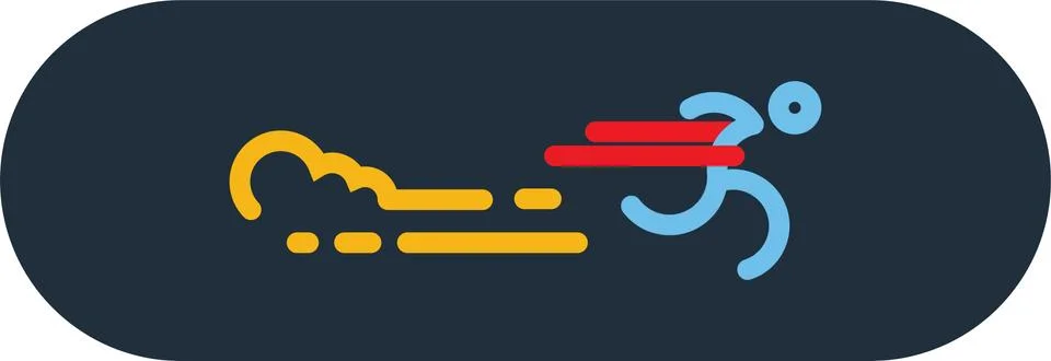 Run Icon Vector. Silhouette Runner at Finish Line. Simple flat symbol. vector Stock Illustration
